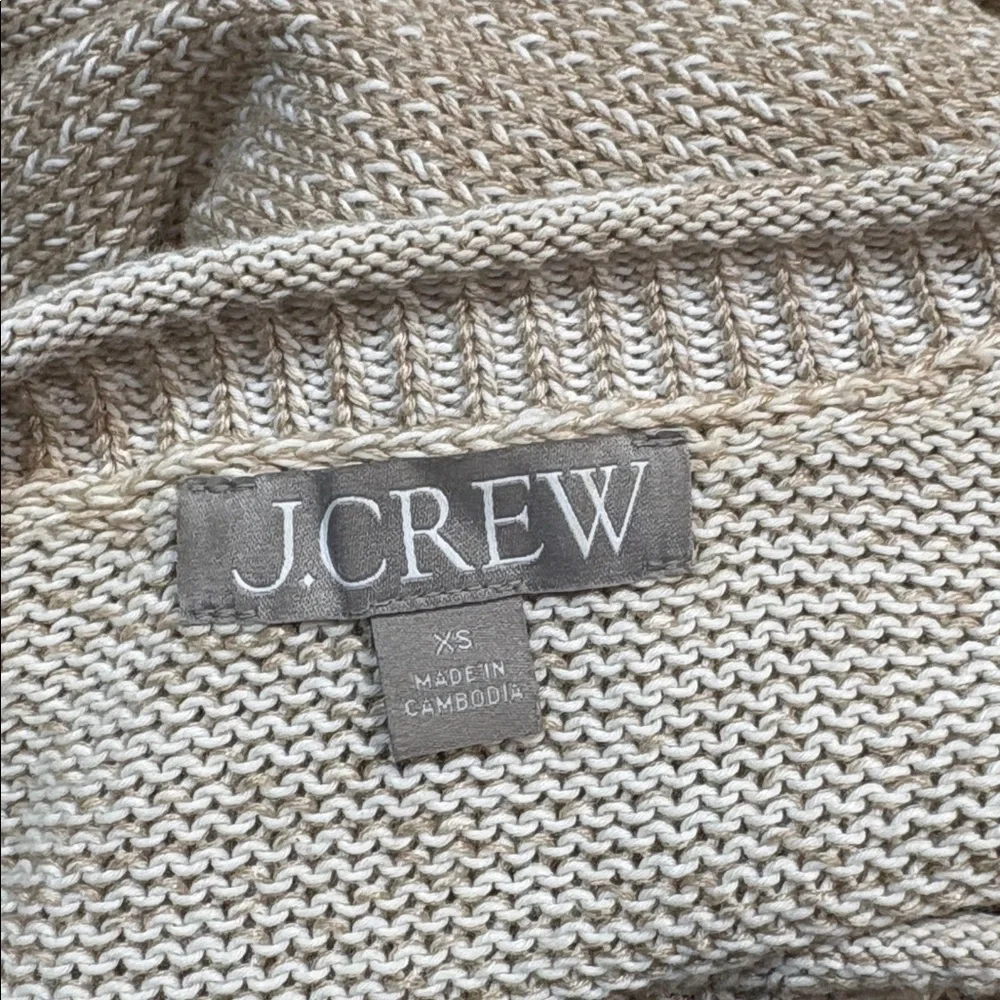 J. Crew Tan Relaxed cotton-linen blend beach sweater